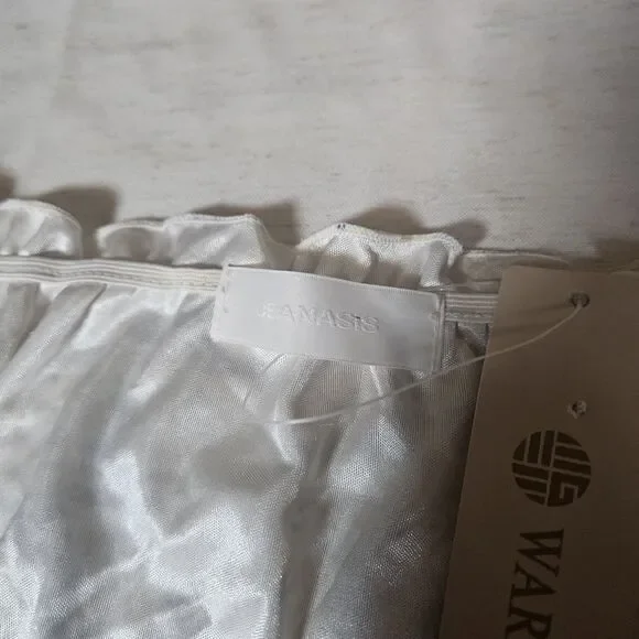 Mini Milkmaid Babydoll Puff Sleeve Dress M Sheer Lace Floral Plaid Twee Yellow - Picture 8 of 12